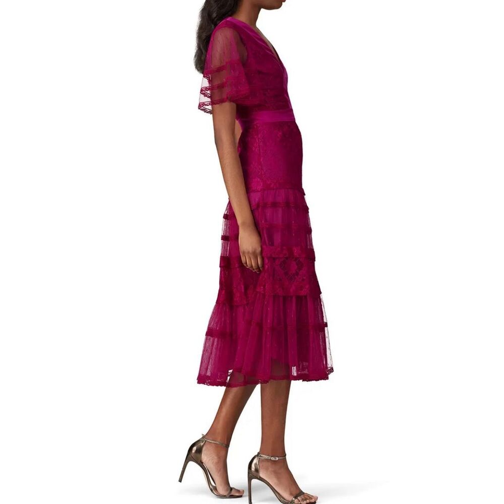Temperley London Florence Short Sleeve Midi Dress in Purple Size 6 MSRP: $950 - Picture 2 of 10